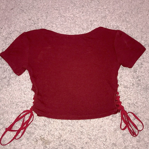 Garage Burgundy Crop Top - Picture 3 of 3